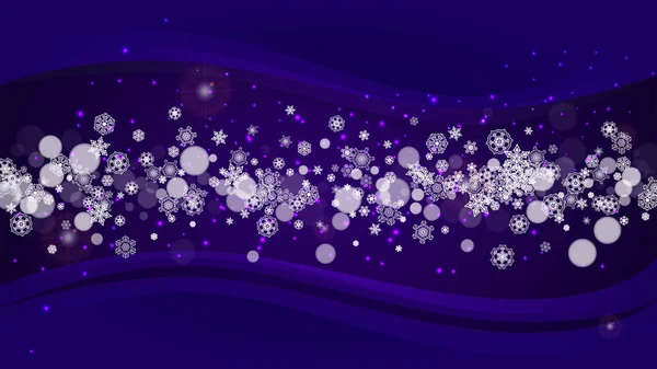 Bannière Flocons Neige Avec Neige Ultraviolette Nouvel Toile Fond Frontière — Image vectorielle