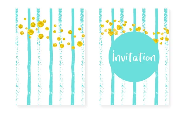 Ensemble Mariage Avec Points Paillettes Carte Invitation Douche Nuptiale Avec — Image vectorielle