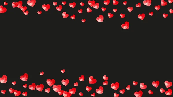 心脏边缘的背景与粉红色的闪光 情人节 向量Confetti 手绘纹理 派对邀请 零售和广告的主题 带有心脏边界的婚礼和婚礼模板 — 图库矢量图片