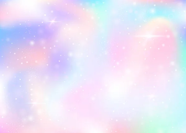 Magische Achtergrond Met Regenboog Gaas Schattig Universum Banner Prinses Kleuren — Stockvector