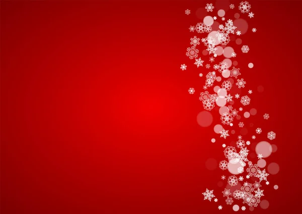 Рождественские Снежинки Красном Фоне Цвета Санта Клауса Горизонтальная Рамка Зимнего — стоковый вектор