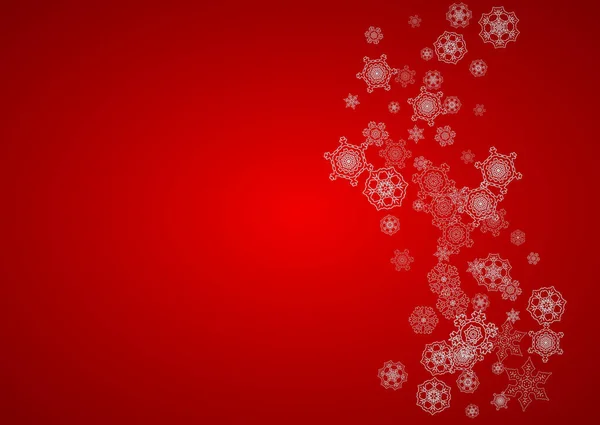 Fond Noël Avec Des Flocons Neige Argentés Des Étincelles Horizontal — Image vectorielle