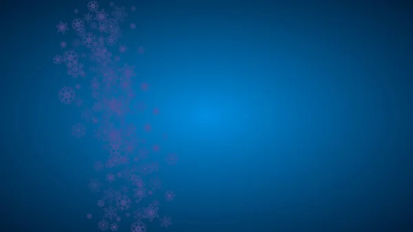 超紫外線雪の冬のフレーム ギフト券 バウチャー パーティーイベントのスノーフレークボーダー ホリデーバナーのための冬のフレームを持つクリスマスの背景 新年の雪の背景 — ストックベクタ