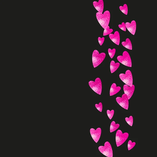 ピンクの輝きの心でバレンタインデーの販売 2月14日 バレンタインデーセールテンプレート用ベクトルコンフェッティ 手描きの質感をグランジ ギフト券 バウチャー イベントのための愛のテーマ — ストックベクタ