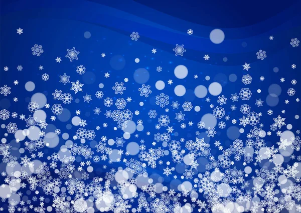 New Year Snow Blue Background Winter Theme Horizontal Christmas New — Stock Vector