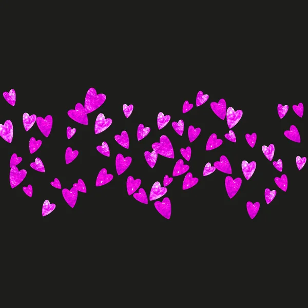 Venta San Valentín Con Corazones Purpurina Rosa Febrero Vector Confetti — Archivo Imágenes Vectoriales