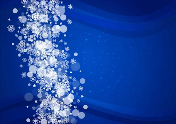 Neujahr Schnee Auf Blauem Hintergrund Winterthema Horizontale Weihnachts Und Neujahrsschneefälle — Stockvektor