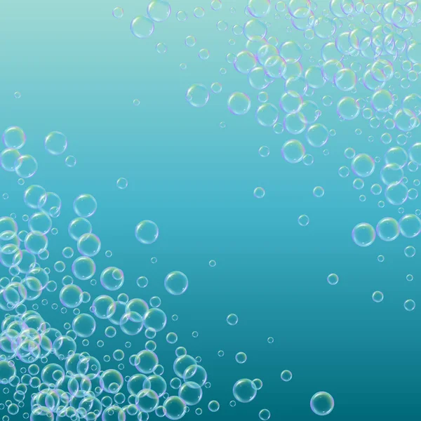 Shampoo Bubbles Gradient Background Realistic Water Bubbles Cool Rainbow Colored — Stock Vector