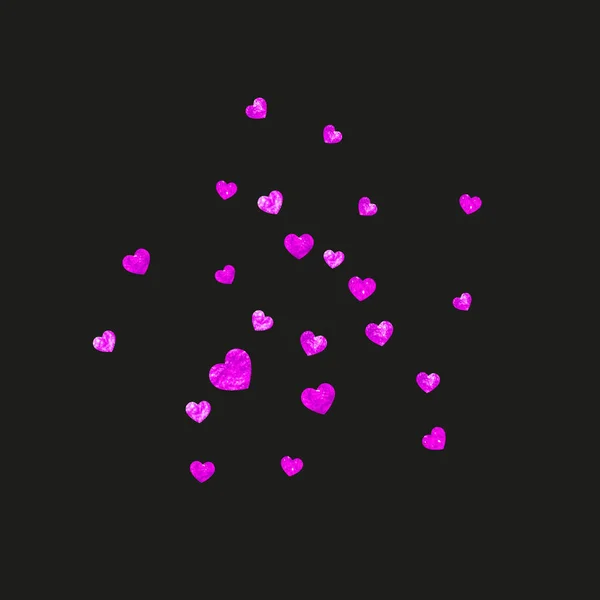 ピンクの輝きの心でバレンタインデーの販売 2月14日 バレンタインデーセールテンプレート用ベクトルコンフェッティ 手描きの質感をグランジ パーティー招待 小売オファー 広告のための愛のテーマ — ストックベクタ