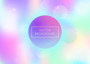 Sıvı şekilli holografik arkaplan. Memphis sıvı elementleriyle dinamik Bauhaus gradyanı. Broşür, pankart, duvar kağıdı, mobil ekran için grafiksel şablon. Spektrum holografik arkaplan.