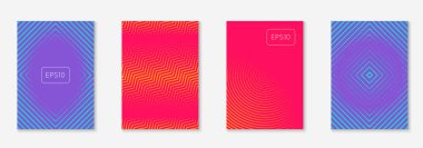 Gradyan kapak şablonu ayarlandı. Yarım tonlu asgari modayla. Afiş, sunum ve broşür için gelecek eğilimli kapak şablonu. Minimalist renkli şekiller. Soyut iş illüstrasyonu