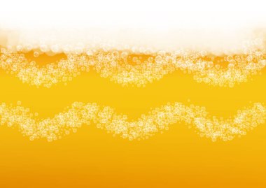 Bira arka planı. El yapımı bira sıçraması. Oktoberfest köpüğü. Restoran menüsü düzeni. Gerçekçi beyaz baloncuklu hippi birası. Bira geçmişi olan Altın Kupa için soğuk sıvı içecek..