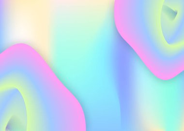 Sıvı elementler. Canlı gradyan örgüsü. Modern modayla birlikte holografik 3d arkaplan. Güzel sunum, kart düzeni. Dinamik şekilleri ve sıvısı olan sıvı elementler.