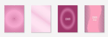 Gradyan kapak şablonu ayarlandı. Yarım tonlu asgari modayla. Afiş, sunum ve broşür için gelecek eğilimli kapak şablonu. Minimalist renkli şekiller. Soyut iş illüstrasyonu