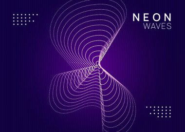 Trans partisi. Dinamik akışkan şekil ve çizgi. Yaratıcı konser afişi tasarımı. Neon Trance parti broşürü. Elektro dans müziği. Elektronik ses. Kulüp DJ posteri. Tekno festivali etkinliği.