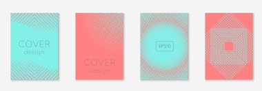 Soyut kapaklar ayarlandı. Yarım ton eğimli asgari trend vektörü. Broşür, poster, broşür ve davetiye için geometrik gelecek şablonu. Minimalist renkli kapak. EPS 10 illüstrasyonunu özetle.