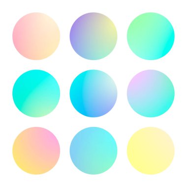 Yuvarlak soyut arka planlara sahip modern gradyan kümesi. Takvim, broşür, davetiye ve kartlar için renkli sıvılar. Modaya uygun yumuşak renk. Ekranlar ve mobil uygulama için modern gradyan seti olan şablon