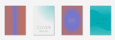 Gradyan kapak şablonu ayarlandı. Yarım tonlu asgari modayla. Afiş, sunum ve broşür için gelecek eğilimli kapak şablonu. Minimalist renkli şekiller. Soyut iş illüstrasyonu