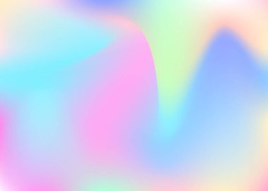 Soyut arkaplan hologramı. Hologramla en düşük gradyan ağ arkaplanı. 90 'lar, 80' ler modası. Broşür, pankart, duvar kağıdı, mobil ekran için yanardöner grafik şablonu.