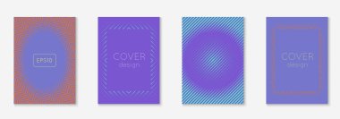 Gradyan kapak şablonu ayarlandı. Yarım tonlu asgari modayla. Afiş, sunum ve broşür için gelecek eğilimli kapak şablonu. Minimalist renkli şekiller. Soyut iş illüstrasyonu