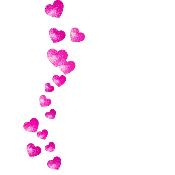 情人节的心闪烁着粉色的闪光 2月14日情人节心脏模板的向量Confetti 手绘手绘纹理 特价商品 传单的爱情主题 — 图库矢量图片