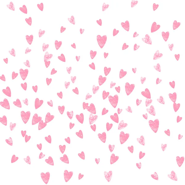 Confettis Cœurs Roses Paillettes Sur Fond Isolé Paillettes Tombantes Avec — Image vectorielle