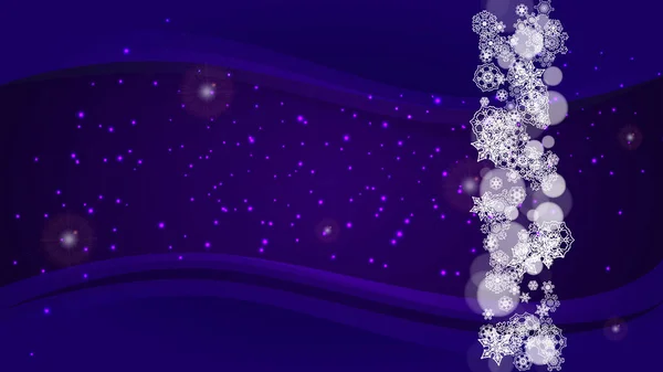 Xmas Theme Sales Ultraviolet Snowflakes New Year Backdrop Snow Border — Stock Vector