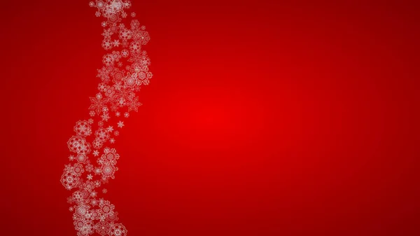 Sfondo Natale Con Fiocchi Neve Argento Scintille Capodanno Orizzontale Sfondo — Vettoriale Stock