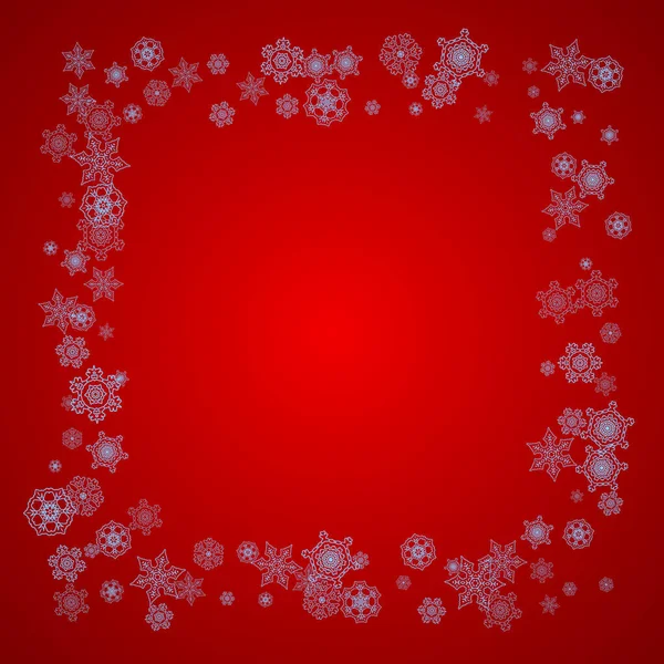 Christmas Frame Snowflakes Red Background Santa Claus Colors Stylish Christmas — Stock Vector