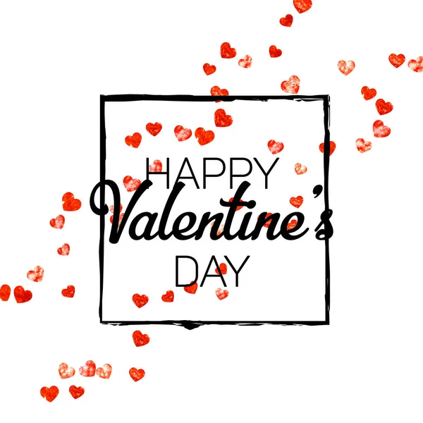 Kırmızı Kalpli Sevgililer Günü Kartı Şubat Sevgililer Günü Kartı Şablonu — Stok Vektör