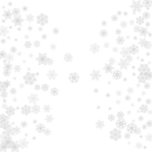 Copos Nieve Cayendo Sobre Fondo Blanco Feliz Navidad Feliz Año — Vector de stock