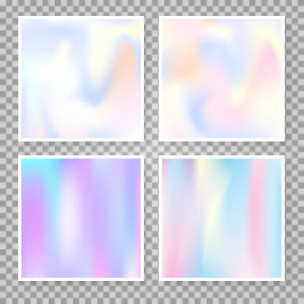 Holographische Abstrakte Hintergründe Gesetzt Trendiger Holografischer Hintergrund Mit Gradientennetz 90Er — Stockvektor