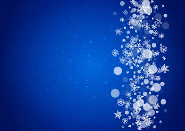 Marco Nieve Con Copos Nieve Blancos Para Celebración Navidad Año — Vector de stock