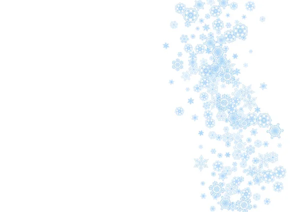 Marco Invierno Con Copos Nieve Azules Para Celebración Navidad Año — Archivo Imágenes Vectoriales