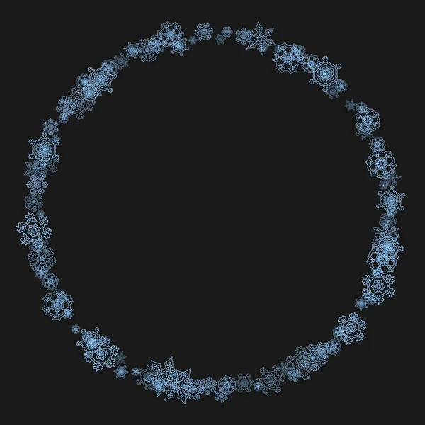 Frontera Copo Nieve Para Celebración Navidad Año Nuevo Borde Copo — Archivo Imágenes Vectoriales