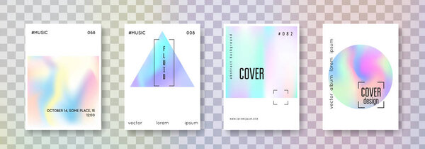 Голографический набор форм. Абстрактный фон. Голографическая форма хипстера с градиентной сеткой. 90-е, 80-е в стиле ретро. Жемчужный графический соблазн для книги, годовой, мобильный интерфейс, веб-приложение.