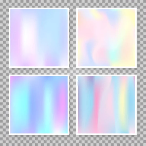 Conjunto Fondos Abstractos Hologramas Fondo Elegante Del Gradiente Con Holograma — Vector de stock