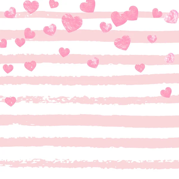 Confeti Brillo Boda Con Corazones Rayas Rosadas Lentejuelas Con Brillo — Vector de stock