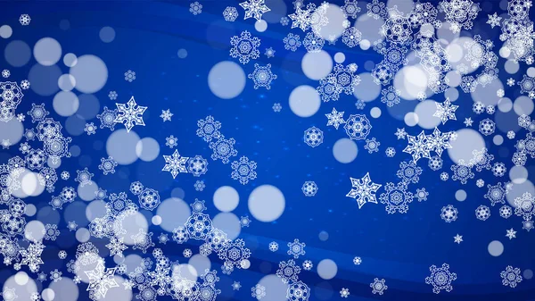 Hóhatár Fehér Hópelyhek Vízszintes Téli Háttér Boldog Karácsonyt Boldog Évet — Stock Vector
