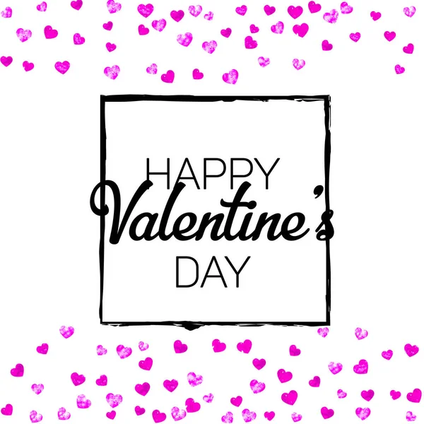 발렌틴 Vector Confetti Valentines Day Card Template 그림그리기 소매상 광고의 — 스톡 벡터
