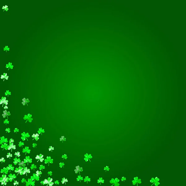 Patricks Day Hintergrund Mit Shamrock Glückliches Kleeblatt Konfetti Glitzerrahmen Von — Stockvektor