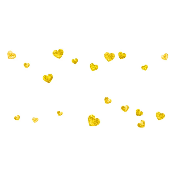 Hartframe Voor Valentijnsdag Met Gouden Glitter Februari Dag Vector Confetti — Stockvector