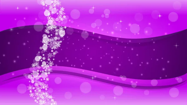 Winter Border Ultra Violet Snowflakes New Year Backdrop Snow Frame — Stock Vector