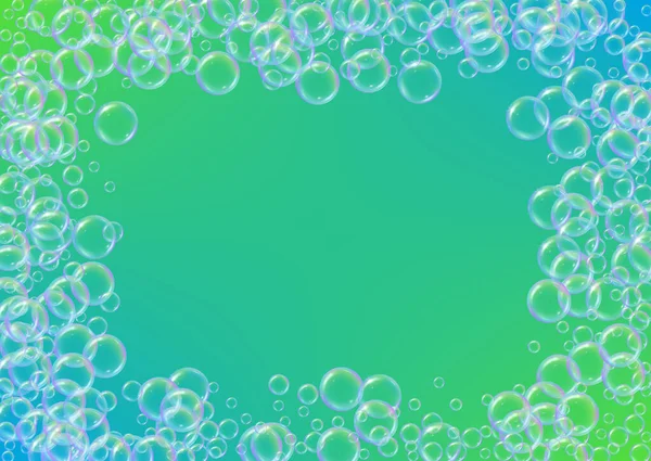 Detergent Foam Soap Bath Bubble Suds Bathtub Shampoo Bright Fizz — Stock Vector