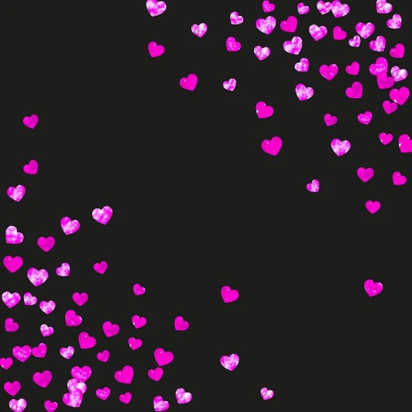 Valentijnsdag Hart Met Roze Glitter Glitters Februari Dag Vector Confetti — Stockvector