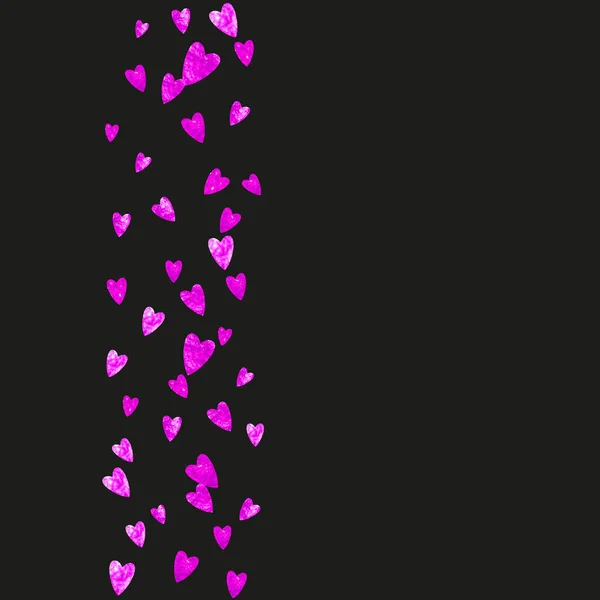 День Святого Валентина Распродажа Розовыми Блестками Сердца Февраля День Векторное — стоковый вектор