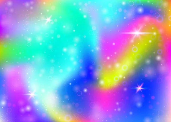 Einhorn Hintergrund Mit Regenbogennetz Nettes Universum Banner Prinzessinnenfarben Fantasy Farbverlauf — Stockvektor
