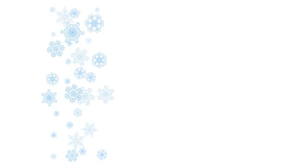 Marco Invierno Con Copos Nieve Azules Para Celebración Navidad Año — Archivo Imágenes Vectoriales