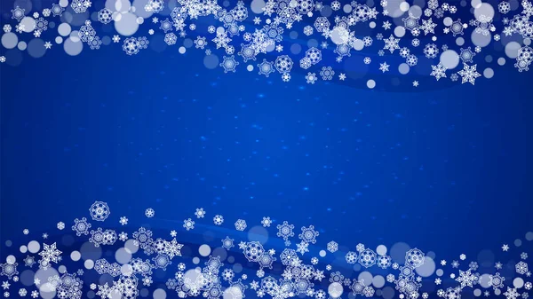 Borde Nieve Con Copos Nieve Blancos Sobre Fondo Horizontal Invierno — Archivo Imágenes Vectoriales