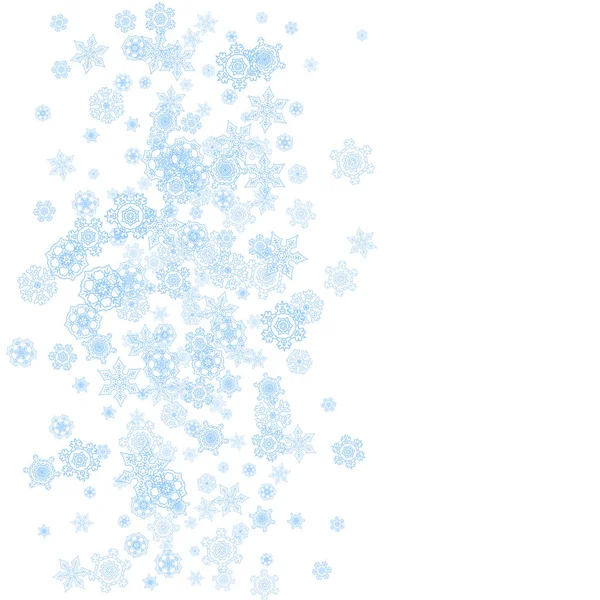 Zimowa Rama Niebieskimi Płatkami Śniegu Boże Narodzenie Nowy Rok Wakacyjna — Wektor stockowy
